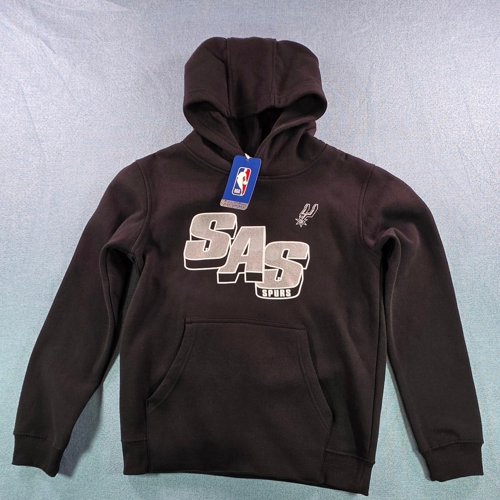 NBA San Antonio Spurs SAS Hoodie Outerstuff Girls Medium 10/12, NWT